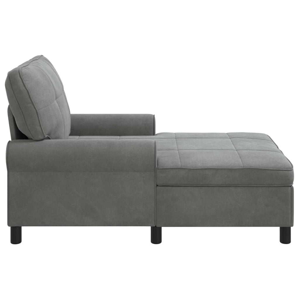 Chaise Lounge | Sedia a Sdraio con cuscino Grigio scuro 91 x 157 x 91 cm Velluto CFW6791386