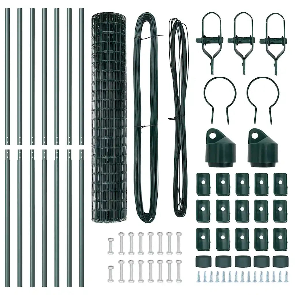 Recinzione con Posto Verde 1,6 x 10 m Acciaio e PVC