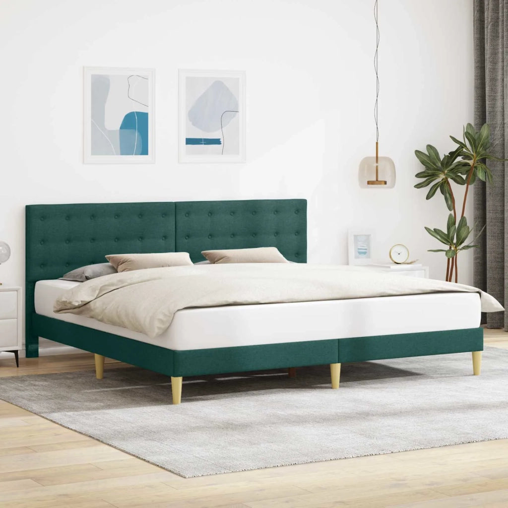 Struttura del letto Verde Scuro 200 x 200 cm Tessuto 42027818