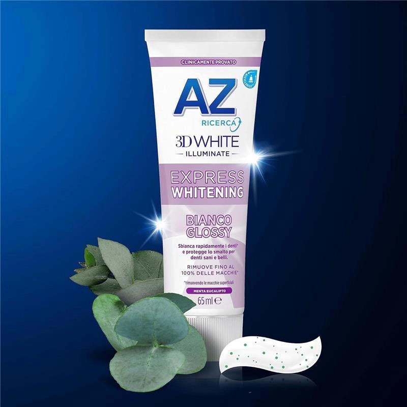 AZ DENTIFRICIO 3D WHITE ILLUMINATE EXPRESS WHITENING BIANCO GLOSSY 50 ML SBIANCA RAPIDAMENTE