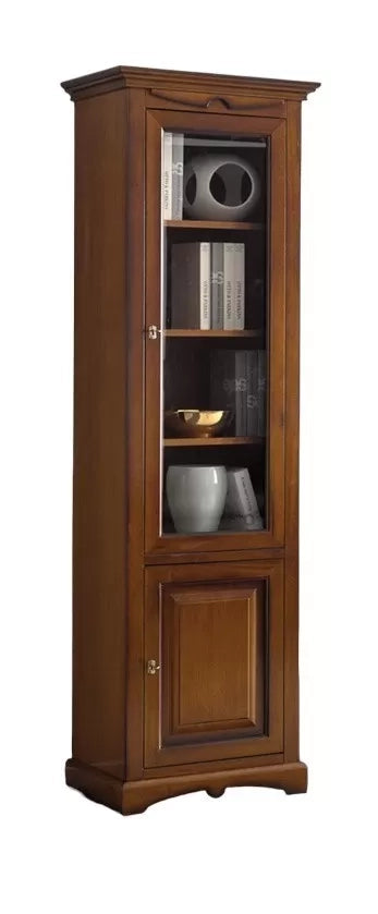 Vetrina arte povera 2 ante legno tinta noce 68x47x220 - Mobili 2G