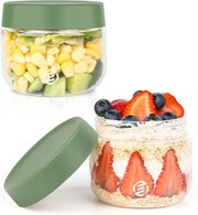 Set di contenitori per overnight oats in vetro a mason