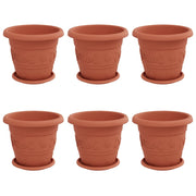 Fioriere | Cassetta per fiori | Vasi per Piante 6 pz Rosso Mattone ? 26 x 21.5 cm Plastica