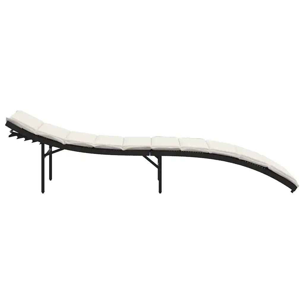 Lettini Prendisole 2 pz | Sdraio da giardino | Lettino da sole con Cuscini Neri in Polyrattan