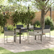Set da Pranzo da Giardino 5 Pezzi con Cuscini Grigio Chiaro