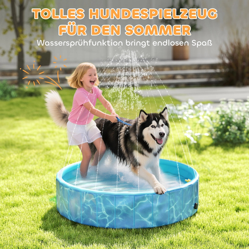Piscina per Cani Pieghevole ¨C Zephmum ¨C Blu ?120x30 cm