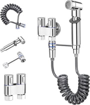 Bidet con sferbutoio con contenitore e dispenser - 15m tubo - Acciaio - Pulizia bagno - Disinfettante per animali di casa