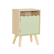 Comodino per bambini decorazione legno 1 anta, verde