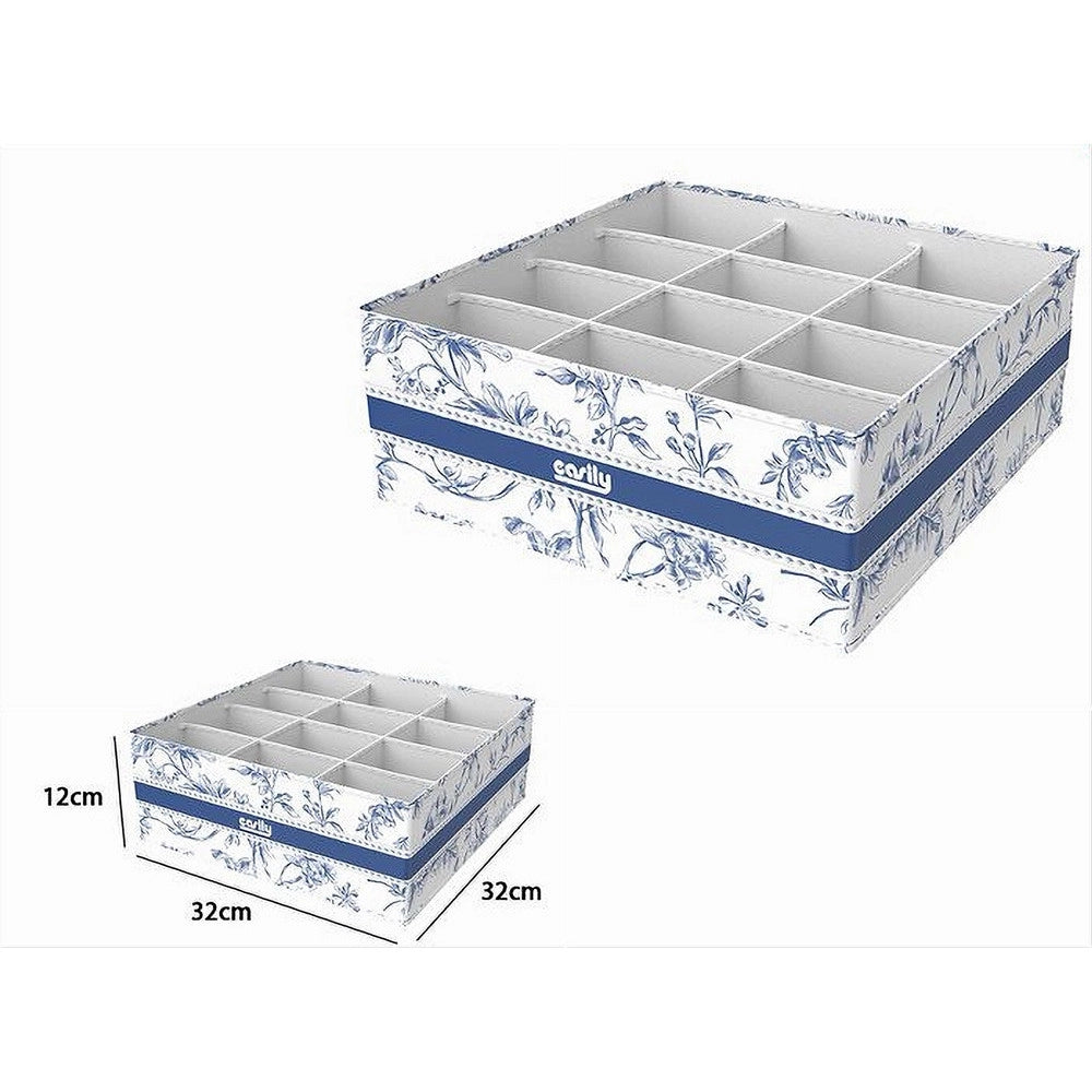 Trade Shop - Organizer Per Armadio 12 Scomparti Scatola Salvaspazio 32x32x12cm Fantasia 87331 -