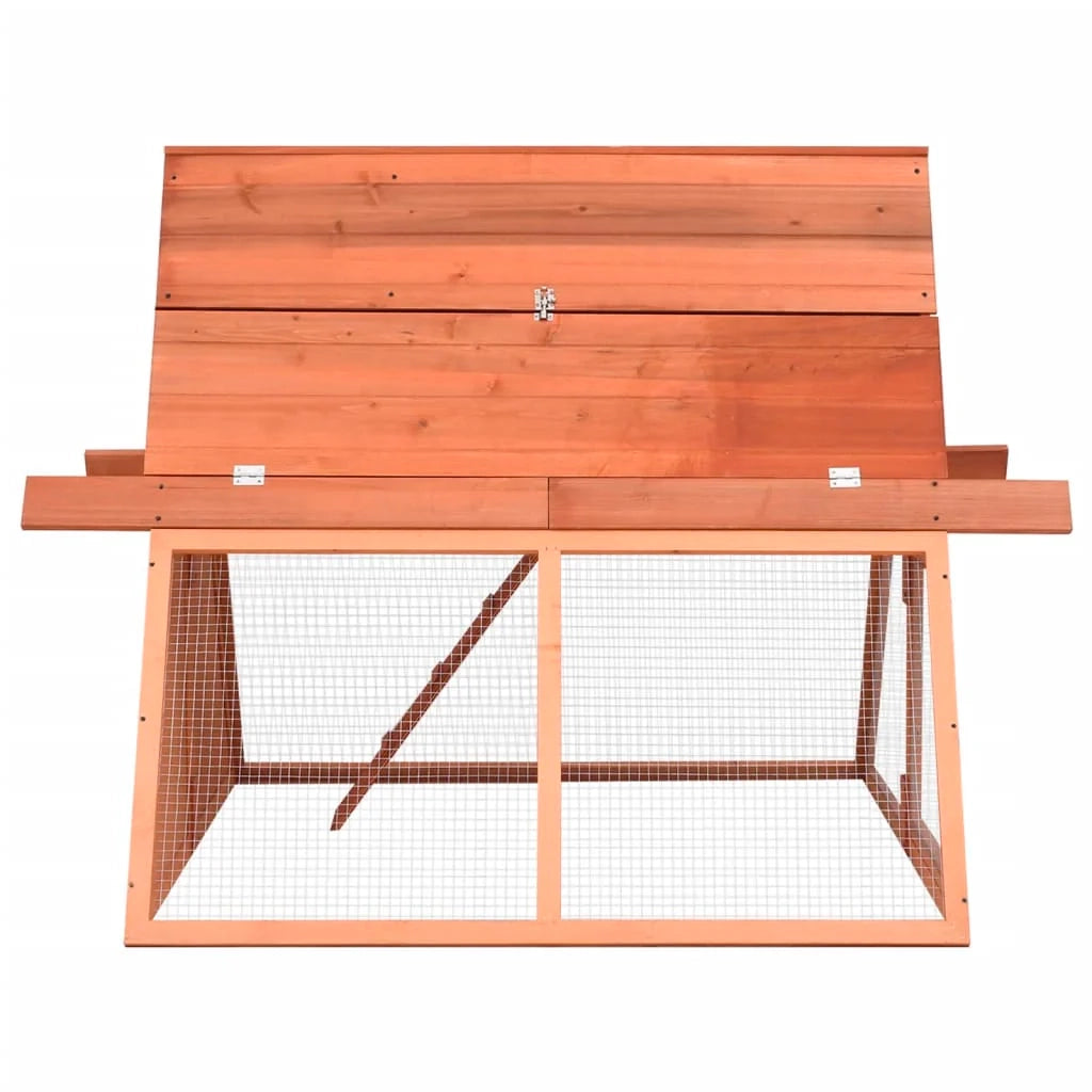 Conigliera 152 x 127 x 109,5 cm in legno massello di abete marrone 02_0041940