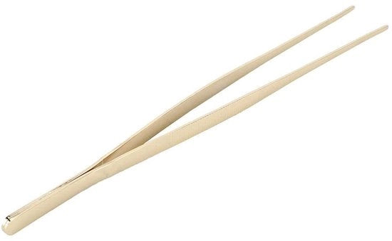 Pincet da cucina in acciaio inox 30 cm - Tavola da lavoro - Pincetta retta - Punta a gheriglio - Manico ergonomico - Deposito pratico - Pincetta da cucina