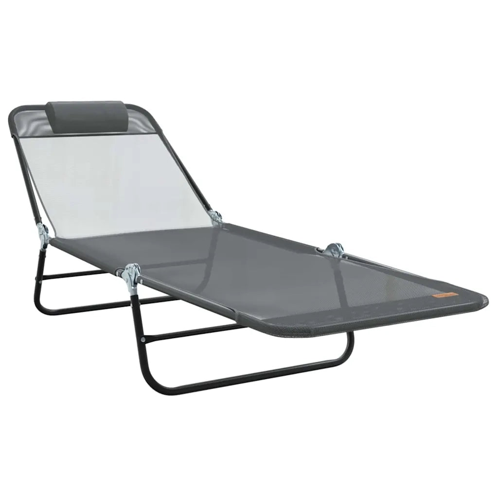 Lettino Prendisole | Sdraio da giardino | Lettino da sole pieghevole Grigio 182 x 55 x 85,5 cm