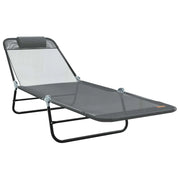 Lettino Prendisole | Sdraio da giardino | Lettino da sole pieghevole Grigio 182 x 55 x 85,5 cm