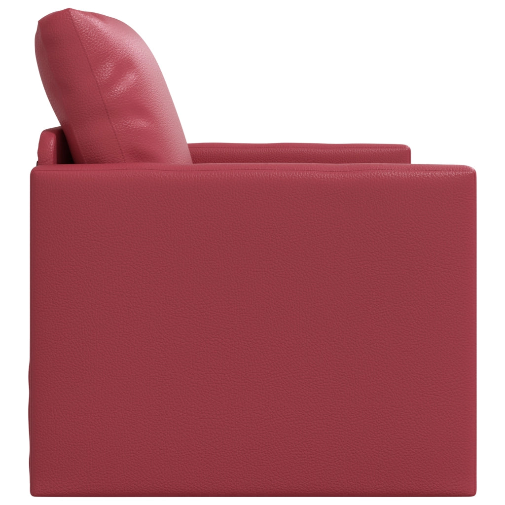 Divano Letto 2-in-1 Rosso Borgogna 74x77x81 cm Ecopelle