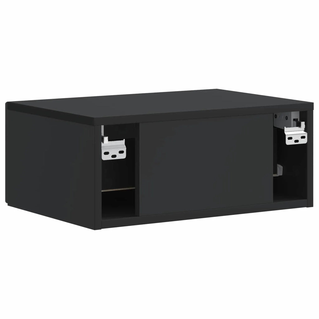 Mobiletto da notte a muro con cassetto Nero 49 x 34,5 x 20 cm 898617