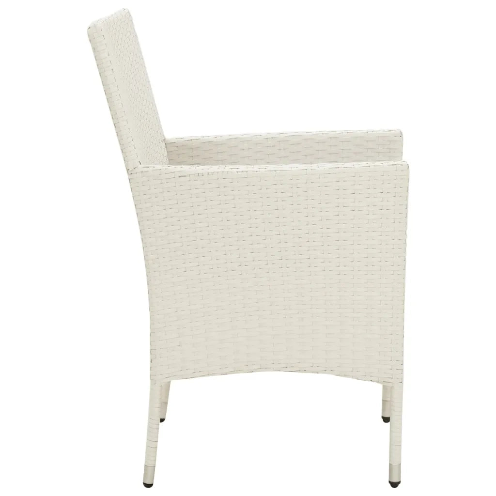 Sedie da Giardino con Cuscini 4 pz in Polyrattan Bianche cod mxl 23204