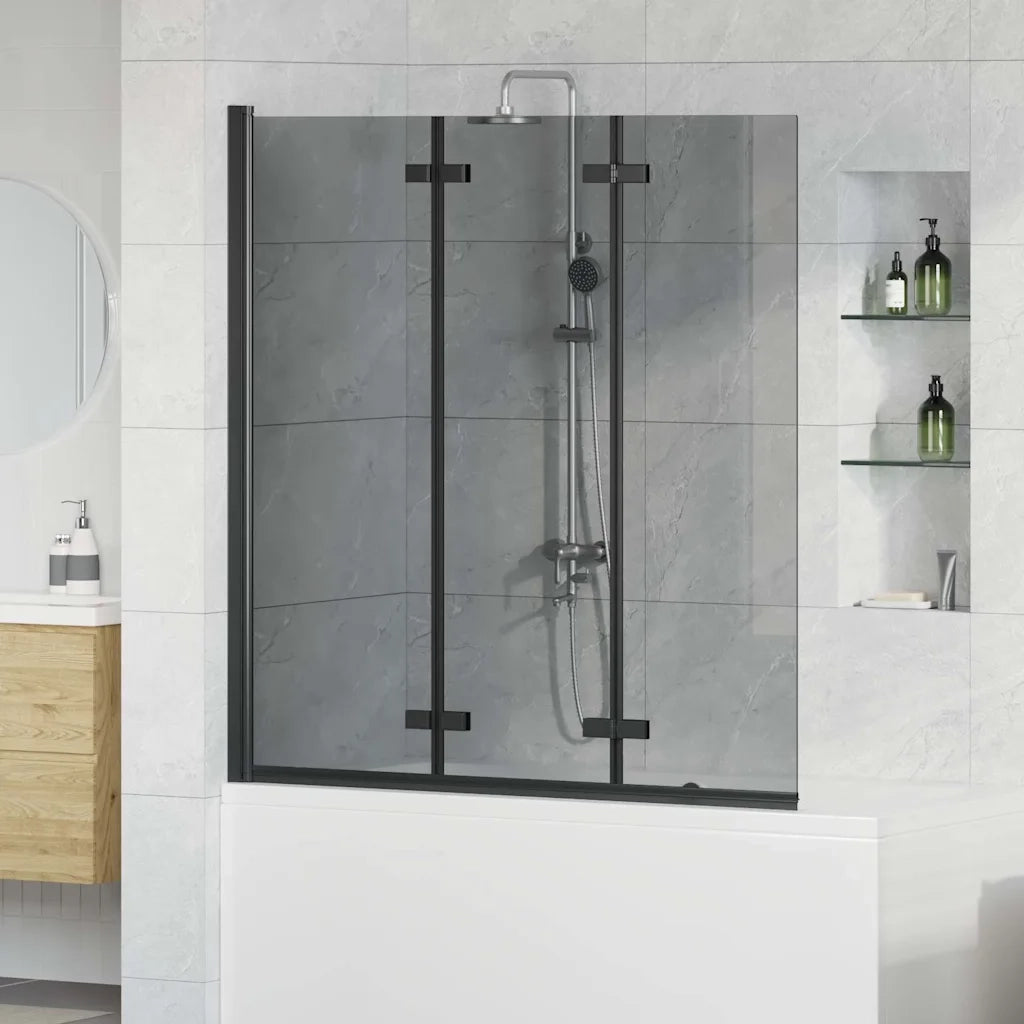 Involucro Doccia Nero 130 x 138 cm Vetro ESG e Alluminio CFW2037239