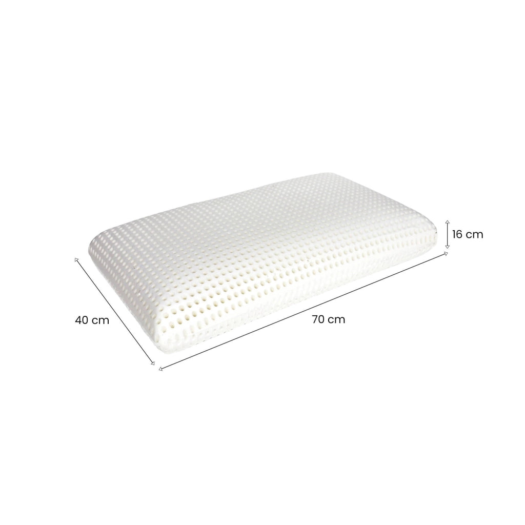 Talamo Italia Set di 2 Cuscini per Cerfoglio, 100% Made in Italy, Guanciale ergonomico a "saponetta" in Memory Foam forato, Anallergico e Traspirante, 70x40xh16 cm
