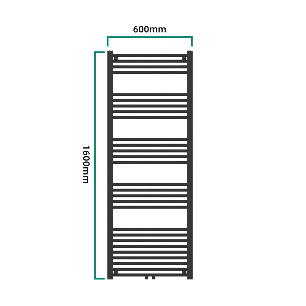 Radiatore scaldasalviette da bagno acciaio 160 x 60 cm nero 03_0010430