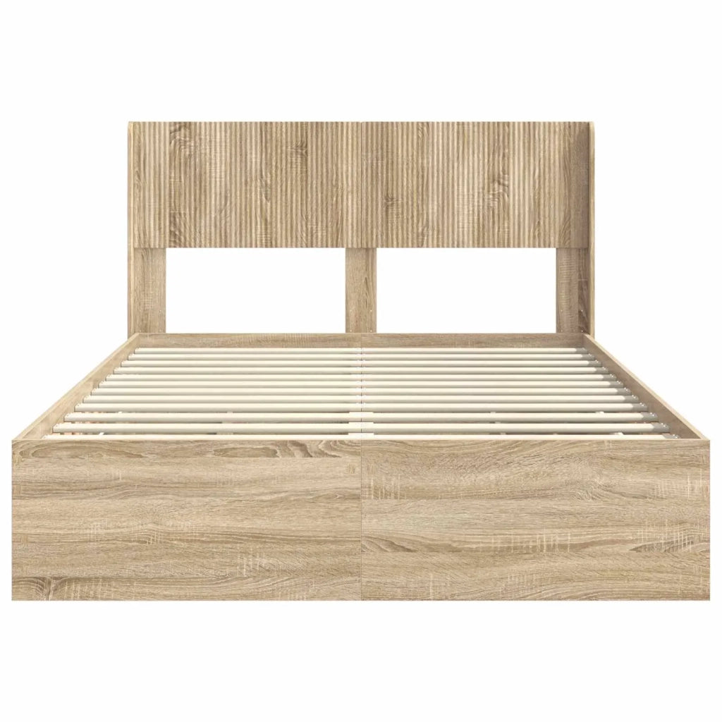 Struttura del letto con stoccaggio e testata Rovere Sonoma 3414295