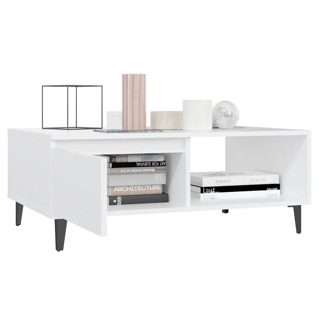 Tavolino da Salotto Bianco 90x60x35 cm in Legno Multistrato 806004