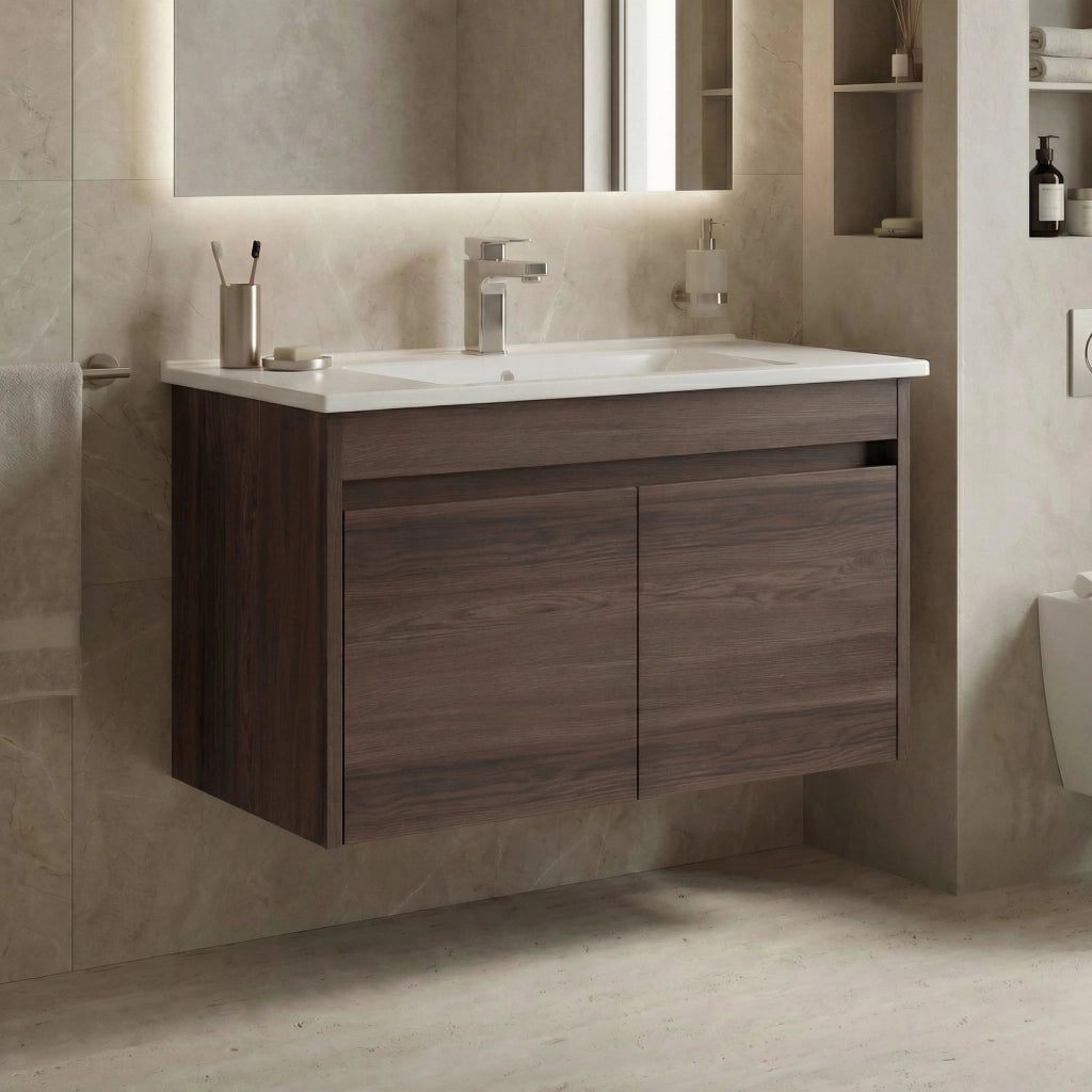 Mobile lavabo "Side 85 v2" - 85 x 45 x 52 cm - Noce scuro