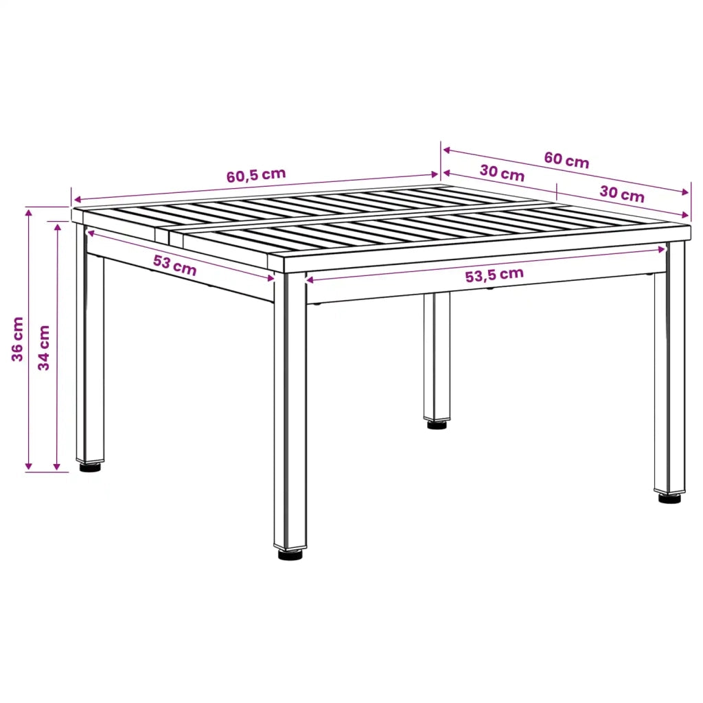 Tavolino da salotto Bianco e Nero 60 x 60,5 x 36 cm 901734