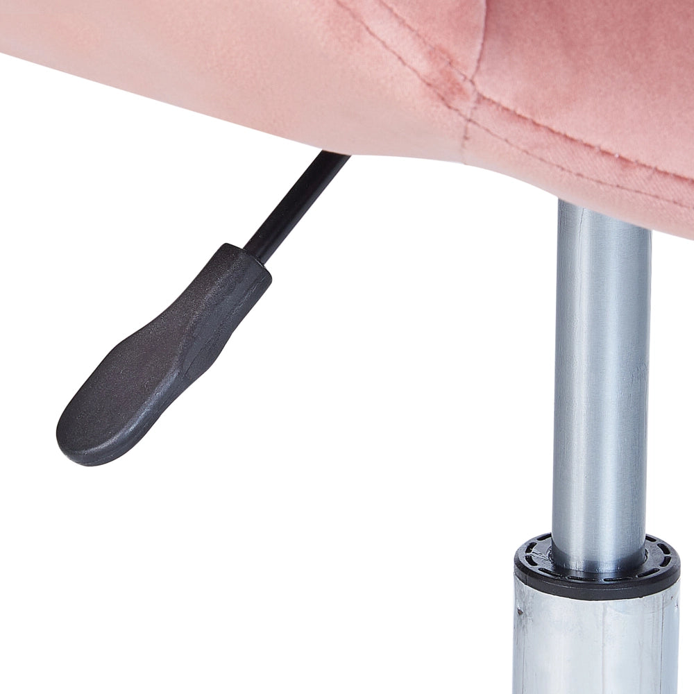 Sedia da ufficio in velluto rosa girevole regolabile in altezza stile moderno home office