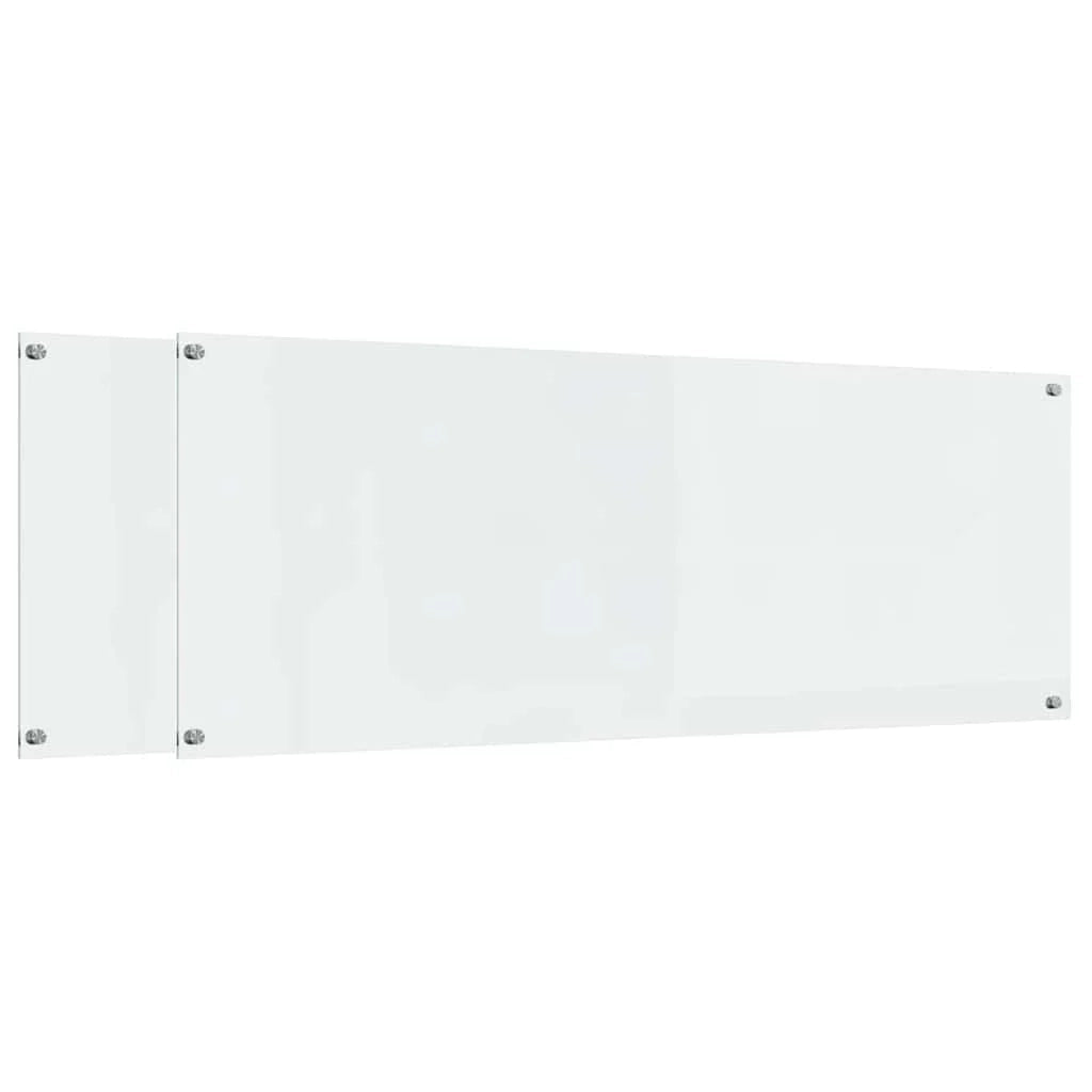 Set di 2 paraschizzi da cucina resistenti al calore 110 x 40 cm design moderno in vetro temperato trasparente 02_0056262