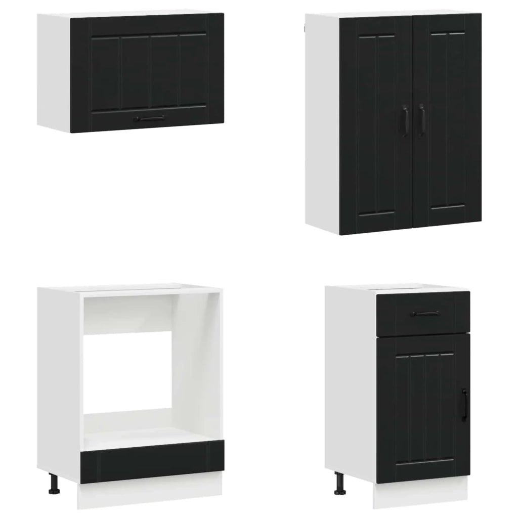 Unità Cucina LUCCA 8 pcs Nero Legno ingegnerizzato 3438144