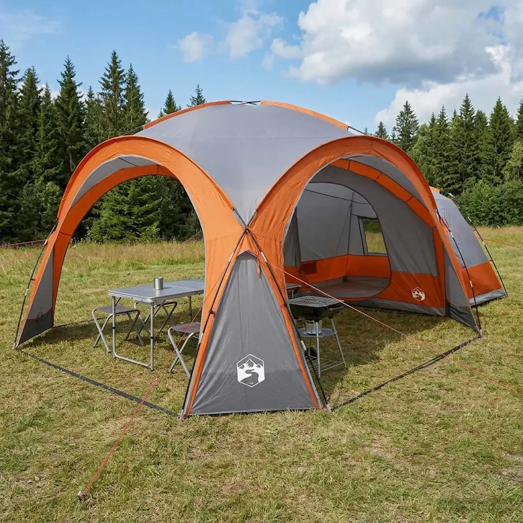 Tenda Laterale con tetto Grigio e arancione 410 x 410 x 250 cm 42028683