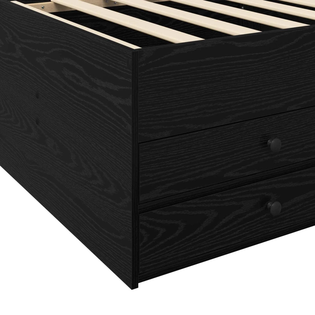 Telaio del letto con storage Rovere Nero 80 x 200 cm 3429651