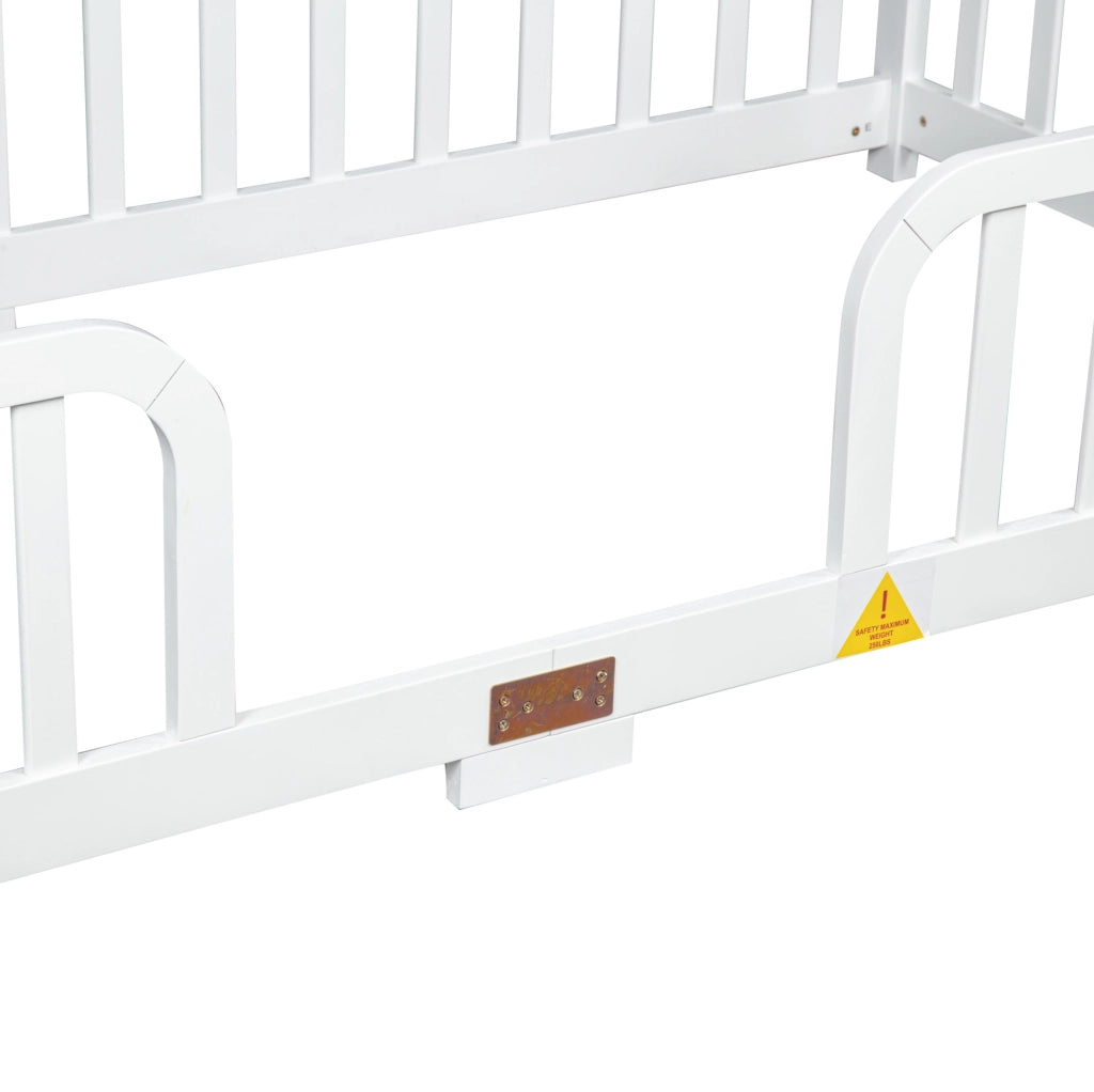 Letto a pavimento per bambini 90x200 cm in pino bianco