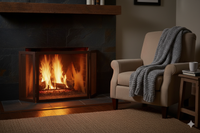 Parascintille con Antine 100x50 cm per Camino a Legna in Ferro Belfer 3009/R Ruggine