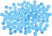 Loteria di Pong 100 pezzi - Palle numerate - Materiale plastico eco-compatibile - Per tombola o gioco di bingo - Blu pastello - Numeri leggibili