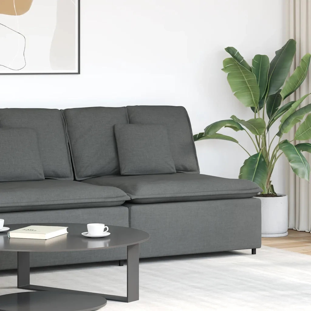 Modulo Centrale Divano Modulare con Cuscini Grigio Scuro 100 cm CFW4532274