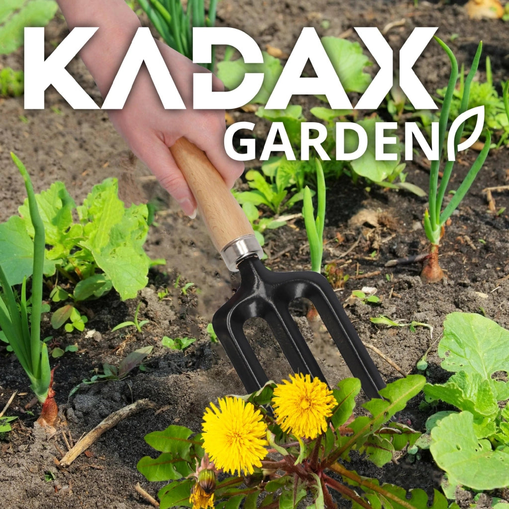 Forca da rastrello KADAX per piantare, trapiantare, diserbare, piante da giardino, a 3 denti