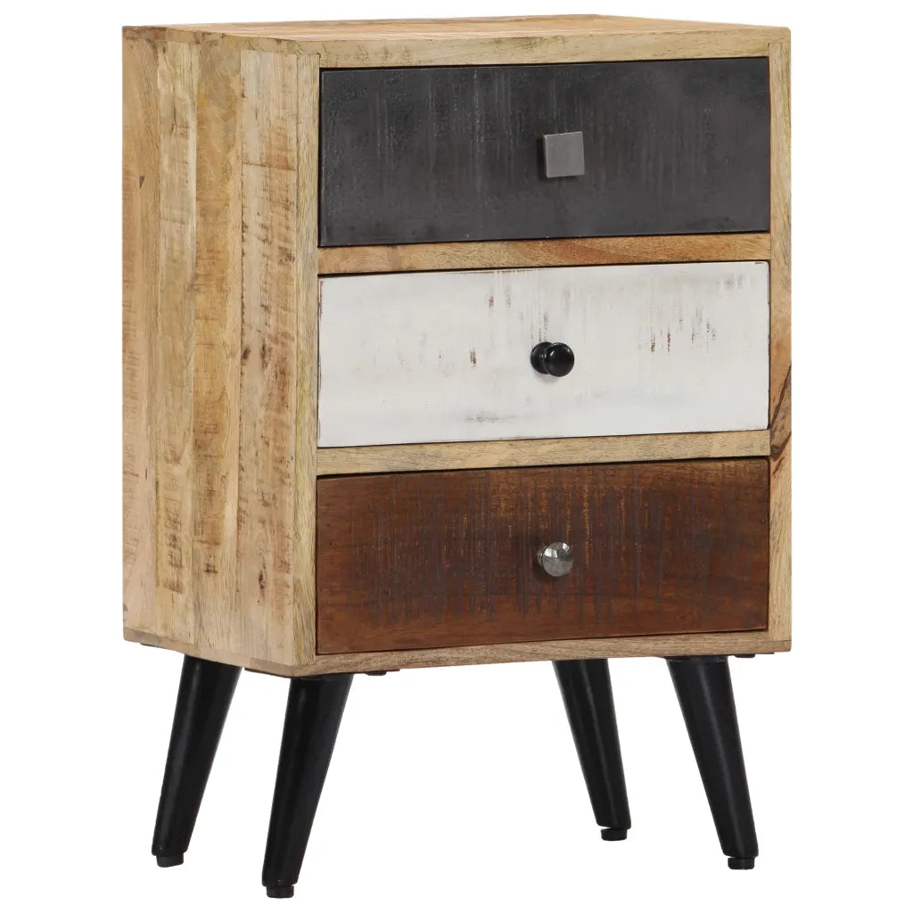Comodino | Armadio da Notte | Mobiletto da notte 40x30x60 cm in Legno Massello di Mango