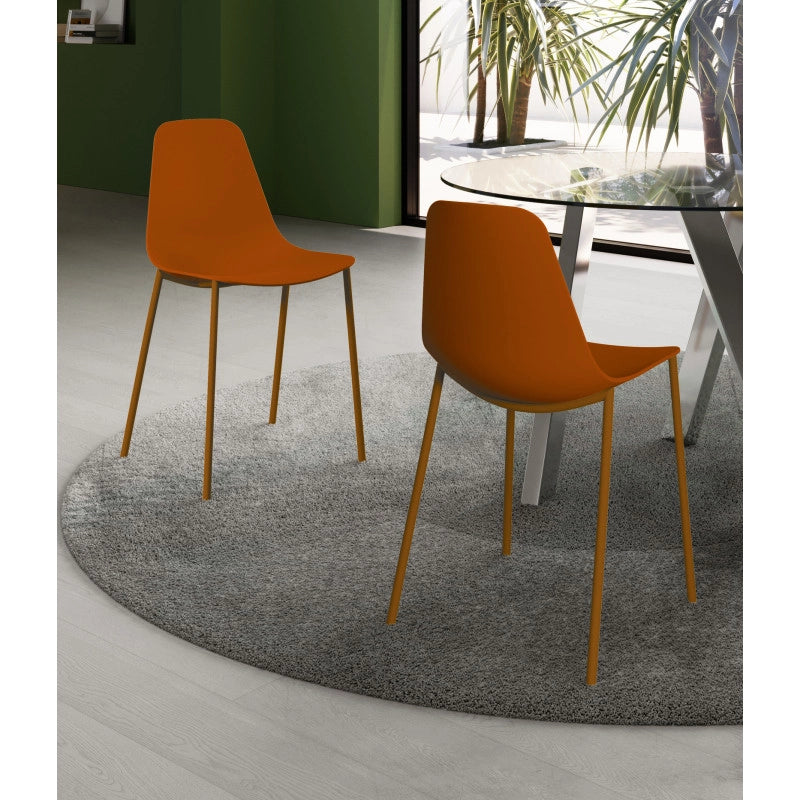 Set di 4 Sedie in polipropilene Frida 49cm X 48.5cm H 88cm Stones