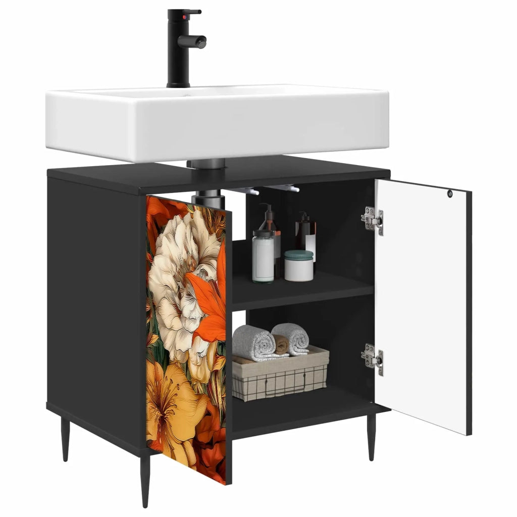 Mobile da Bagno GENNEP Rovere Nero 60 x 40 x 61 cm 8007415