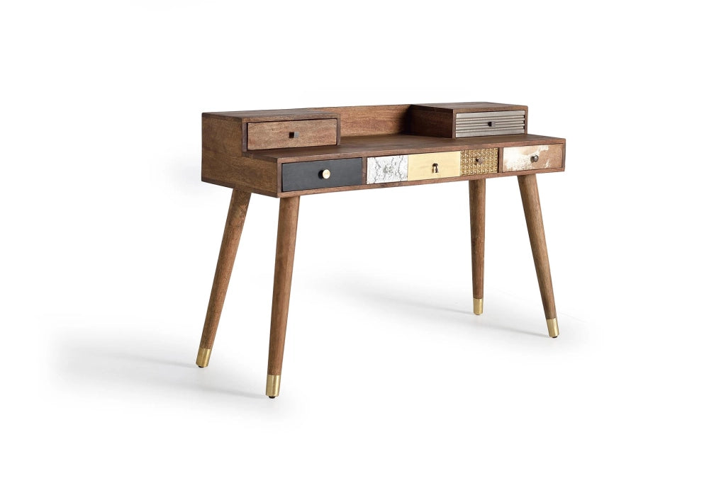 Scrivania in legno di mango con cassetti in diverse finiture