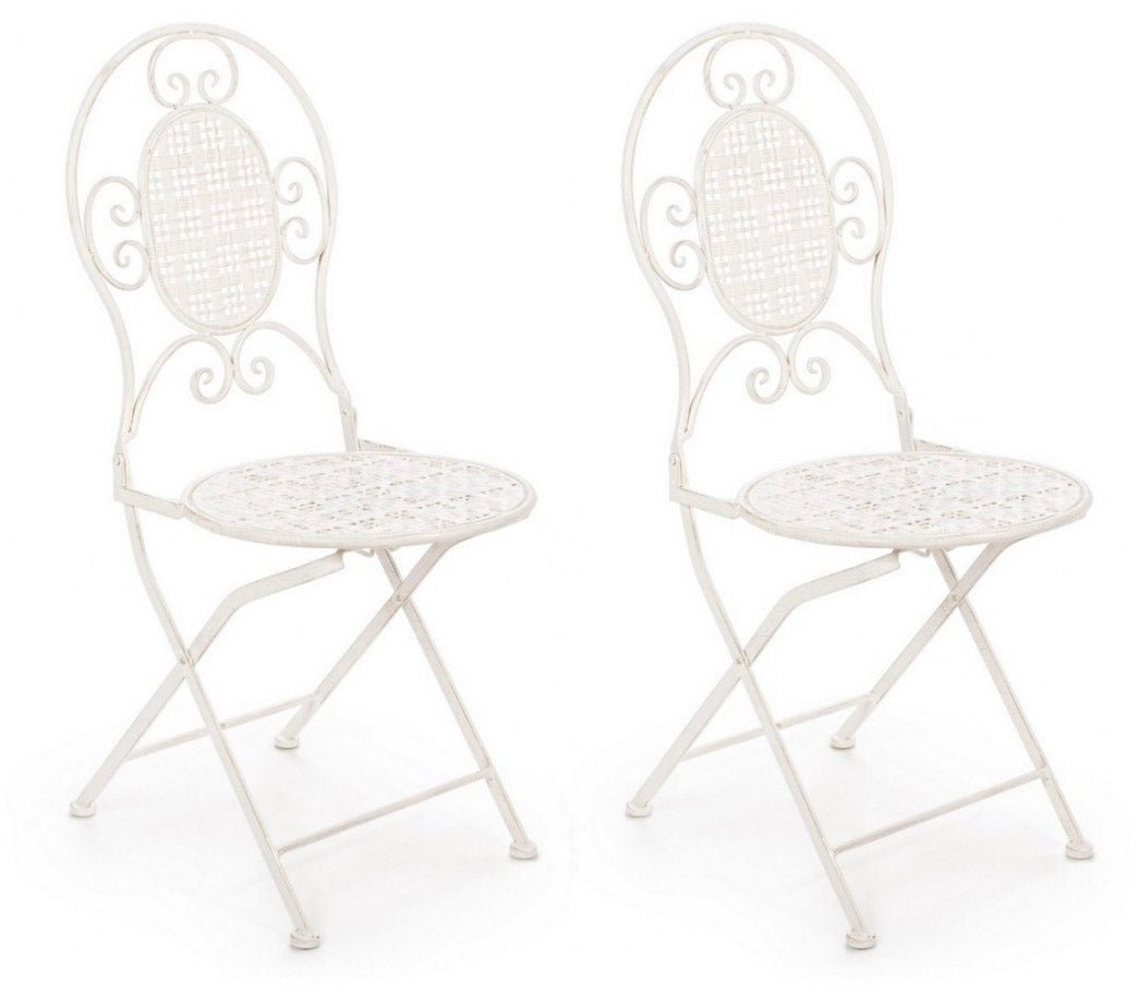 Set 2 Sedie Pieghevole 40x40x94 cm Emily in Acciaio