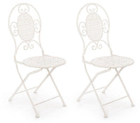 Set 2 Sedie Pieghevole 40x40x94 cm Emily in Acciaio