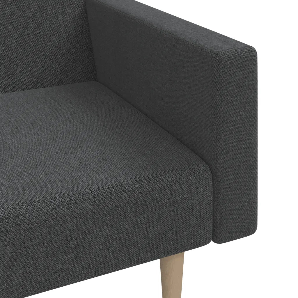 Divano Letto a 2 Posti Grigio Scuro in Tessuto 375728