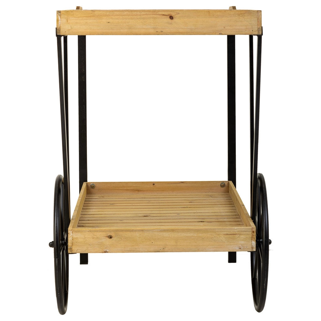 Carrello espositivo in metallo e legno marrone 125x50x80h