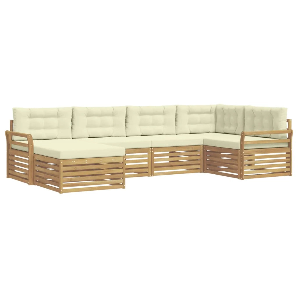 Set di divani da esterno 6 pcs Bianco e Crema 3390765