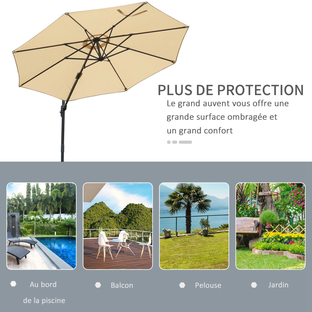 Ombrellone da giardino inclinabile rotante 360¡ã ¨C zephmum ¨C con piede a croce e 8 bracci