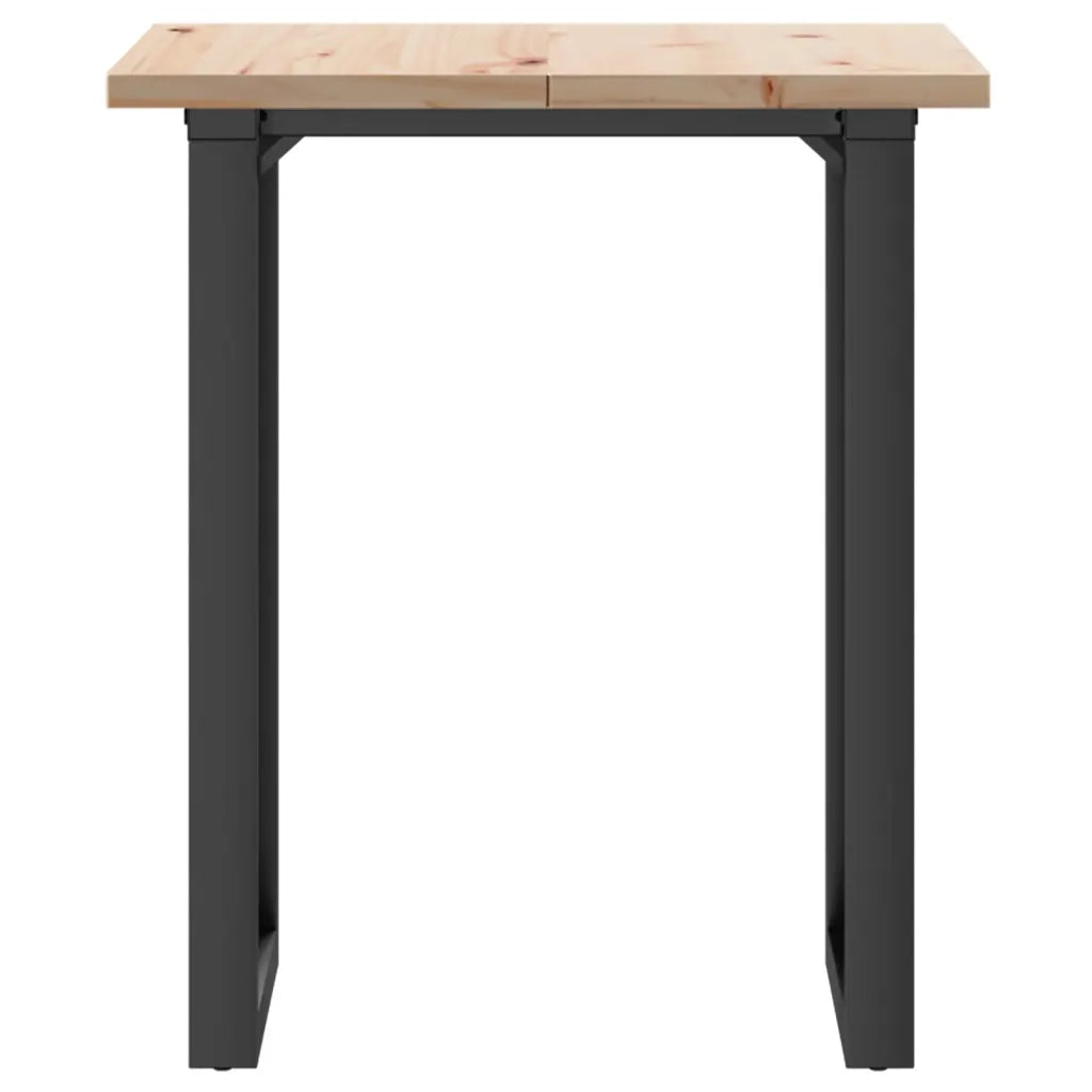 Tavolo da Pranzo Telaio a O 70x70x75,5 cm Legno Pino e Acciaio