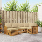 Set divano sezionale con cuscino 6 pcs Naturale e Beige