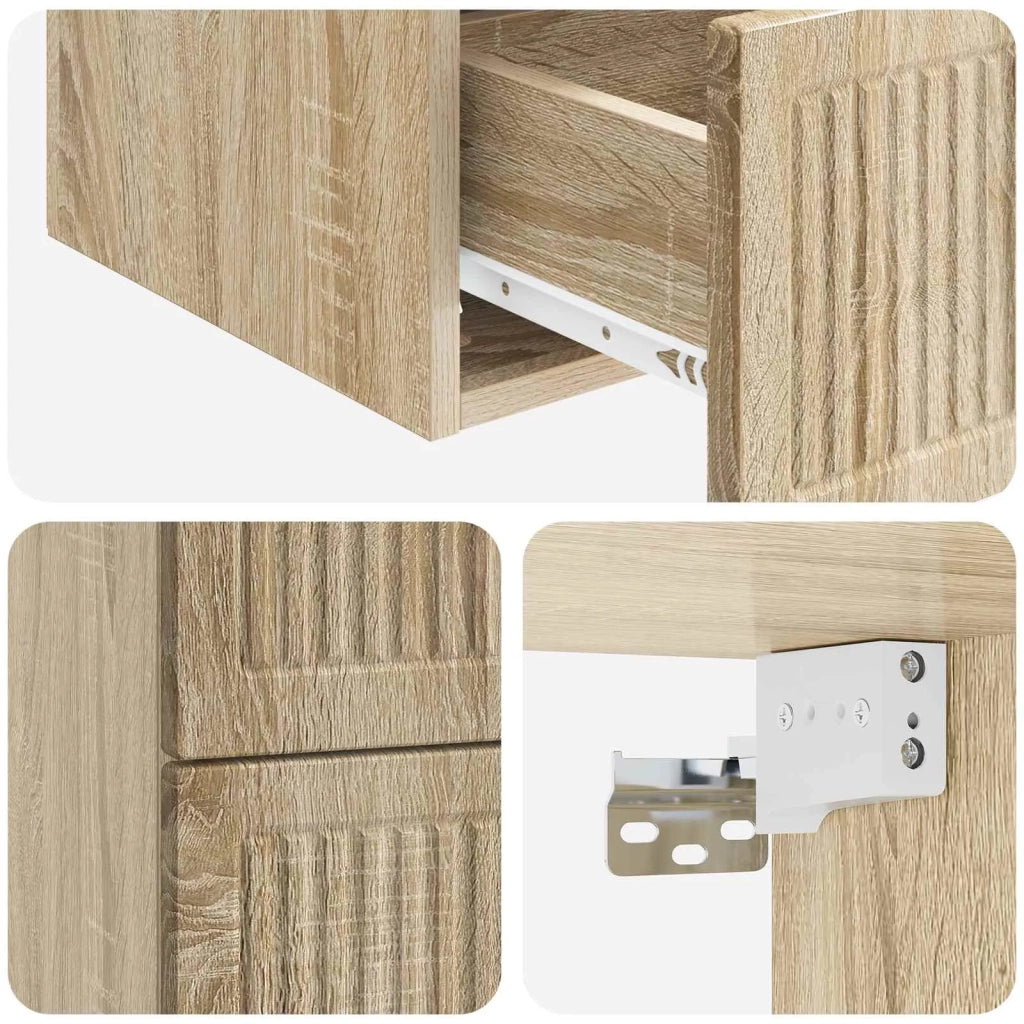 Mobiletto da notte a muro 2 pz Rovere Sonoma 33 x 34,5 x 40 cm 897960